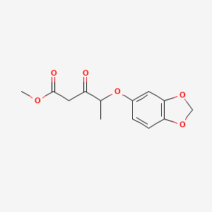 molecular formula C13H14O6 B1394280 4-(Benzo[1,3]dioxol-5-yloxy)-3-oxo-pentanoic acid methyl ester CAS No. 1229623-65-7