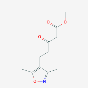 molecular formula C11H15NO4 B1394282 5-(3,5-Dimethyl-isoxazol-4-yl)-3-oxo-pentanoic acid methyl ester CAS No. 53655-59-7