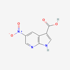molecular formula C8H5N3O4 B1394287 5-Nitro-1H-pyrrolo[2,3-b]pyridine-3-carboxylic acid CAS No. 858340-93-9