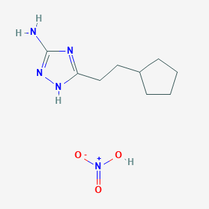 molecular formula C9H17N5O3 B1394288 5-(2-cyclopentylethyl)-1H-1,2,4-triazol-3-amine nitrate CAS No. 1234850-86-2