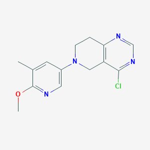 molecular formula C14H15ClN4O B13942898 4-Chloro-6-(6-methoxy-5-methyl-pyridin-3-yl)-5,6,7,8-tetrahydro-pyrido[4,3-d]pyrimidine 
