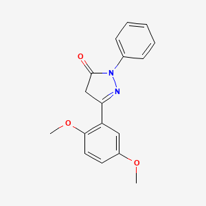 molecular formula C17H16N2O3 B13942949 5-(2,5-dimethoxyphenyl)-2-phenyl-4H-pyrazol-3-one CAS No. 60946-76-1