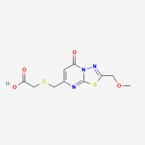 ({[2-(Methoxymethyl)-5-oxo-5H-[1,3,4]thiadiazolo[3,2-a]pyrimidin-7-yl]methyl}thio)acetic acid