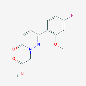 molecular formula C13H11FN2O4 B1394302 [3-(4-fluoro-2-methoxyphenyl)-6-oxopyridazin-1(6H)-yl]acetic acid CAS No. 1239731-56-6