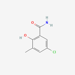 molecular formula C8H8ClNO2 B13943026 Benzamide, 5-chloro-2-hydroxy-3-methyl- CAS No. 40912-84-3