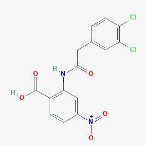 molecular formula C15H10Cl2N2O5 B13943048 2-[2-(3,4-Dichlorophenyl)acetamido]-4-nitrobenzoic acid 