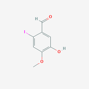molecular formula C8H7IO3 B13943087 5-Hydroxy-2-iodo-4-methoxybenzaldehyde CAS No. 69048-73-3