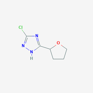 molecular formula C6H8ClN3O B1394311 3-chloro-5-(tetrahydrofuran-2-yl)-1H-1,2,4-triazole CAS No. 1245569-57-6