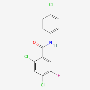 molecular formula C13H7Cl3FNO B13943112 2,4-Dichloro-N-(4-chlorophenyl)-5-fluorobenzamide CAS No. 1036101-36-6