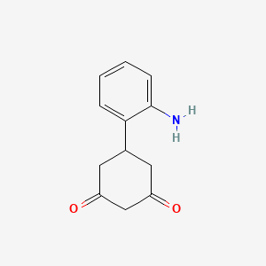 molecular formula C12H13NO2 B1394312 5-(2-氨基苯基)环己烷-1,3-二酮 CAS No. 1215701-71-5