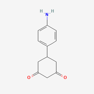 molecular formula C12H13NO2 B1394313 5-(4-氨基苯基)环己烷-1,3-二酮 CAS No. 1215596-93-2