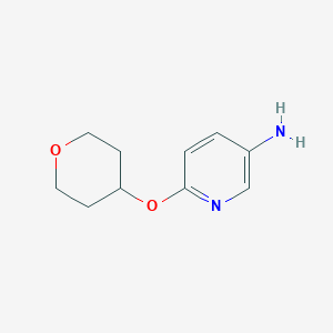 molecular formula C10H14N2O2 B1394314 6-((Tetrahydro-2H-pyran-4-yl)oxy)pyridin-3-amine CAS No. 1180133-65-6