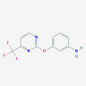 molecular formula C11H8F3N3O B1394316 3-{[4-(Trifluoromethyl)pyrimidin-2-yl]oxy}aniline CAS No. 1216999-17-5
