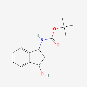molecular formula C14H19NO3 B1394317 tert-Butyl (3-hydroxy-2,3-dihydro-1H-inden-1-yl)carbamate CAS No. 1086378-71-3