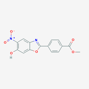molecular formula C15H10N2O6 B139432 Methyl 4-(6-hydroxy-5-nitro-1,3-benzoxazol-2-YL)benzoate CAS No. 133554-24-2