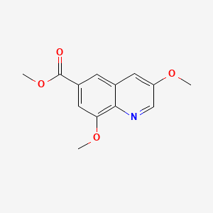 molecular formula C13H13NO4 B13943212 Methyl 3,8-dimethoxyquinoline-6-carboxylate 
