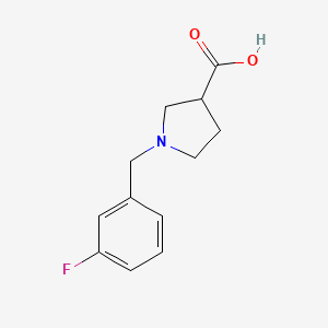 molecular formula C12H14FNO2 B1394323 1-(3-Fluorobenzyl)pyrrolidine-3-carboxylic acid CAS No. 1086375-23-6