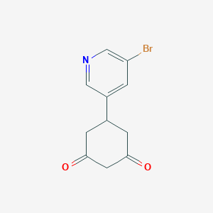 molecular formula C11H10BrNO2 B1394326 5-(5-溴吡啶-3-基)环己烷-1,3-二酮 CAS No. 1215359-29-7