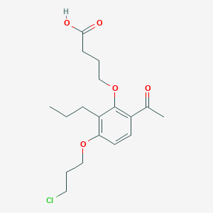 molecular formula C18H25ClO5 B1394330 4-[6-Acetyl-3-(3-chloropropoxy)-2-propylphenoxy]butanoic acid CAS No. 162747-64-0