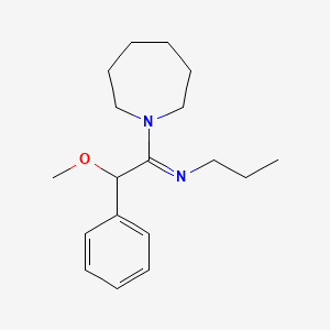 molecular formula C18H28N2O B13943314 Hexahydro-1-(2-methoxy-2-phenyl-N-propylacetimidoyl)-1H-azepine CAS No. 64058-23-7
