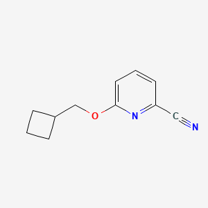 molecular formula C11H12N2O B1394332 6-(Cyclobutylmethoxy)pyridine-2-carbonitrile CAS No. 1235439-90-3