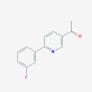 molecular formula C13H10FNO B1394333 1-[6-(3-氟苯基)吡啶-3-基]乙酮 CAS No. 1216541-77-3