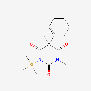 molecular formula C15H24N2O3Si B13943331 5-(1-Cyclohexen-1-yl)-1,5-dimethyl-3-(trimethylsilyl)-2,4,6(1H,3H,5H)-pyrimidinetrione CAS No. 55649-44-0