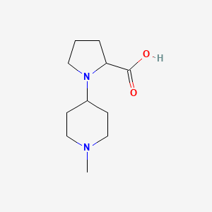 molecular formula C11H20N2O2 B1394335 1-(1-甲基哌啶-4-基)吡咯烷-2-羧酸 CAS No. 1401102-58-6