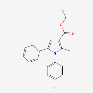 molecular formula C20H18ClNO2 B13943360 Ethyl 1-(4-chlorophenyl)-2-methyl-5-phenyl-1h-pyrrole-3-carboxylate 