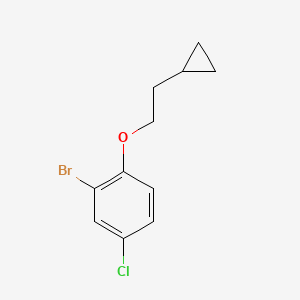 molecular formula C11H12BrClO B13943366 2-Bromo-4-chloro-1-(2-cyclopropylethoxy)benzene 
