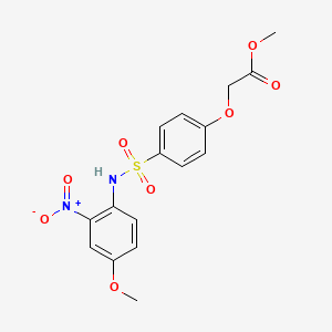 molecular formula C16H16N2O8S B1394337 甲基（4-{[(4-甲氧基-2-硝基苯基)氨基]磺酰}苯氧基）乙酸酯 CAS No. 651729-58-7