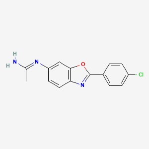 molecular formula C15H12ClN3O B13943389 n-[2-(4-Chlorophenyl)benzoxazol-6-yl]acetamidine 