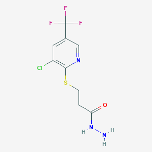 3{[3-Chloro-5-(trifluoromethyl)pyridin-2-yl]thio}propanohydrazide