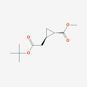 molecular formula C11H18O4 B13943421 (1S,2R)-Methyl 2-(2-(tert-butoxy)-2-oxoethyl)cyclopropanecarboxylate 