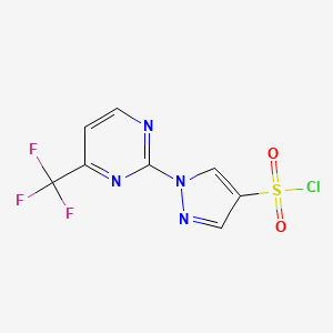 molecular formula C8H4ClF3N4O2S B1394345 1-[4-(Trifluoromethyl)pyrimidin-2-yl]-1H-pyrazole-4-sulfonyl chloride CAS No. 1215564-15-0