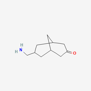 molecular formula C10H17NO B13943508 7-(Aminomethyl)bicyclo[3.3.1]nonan-3-one CAS No. 56701-31-6