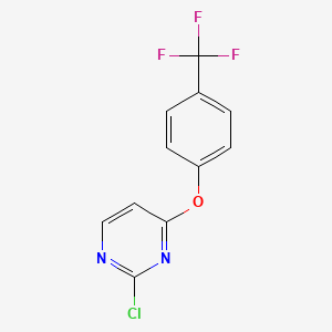 molecular formula C11H6ClF3N2O B1394352 2-Chloro-4-[4-(trifluoromethyl)phenoxy]pyrimidine CAS No. 1208087-07-3