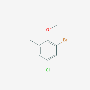 molecular formula C8H8BrClO B13943531 1-Bromo-5-chloro-2-methoxy-3-methylbenzene CAS No. 59106-55-7