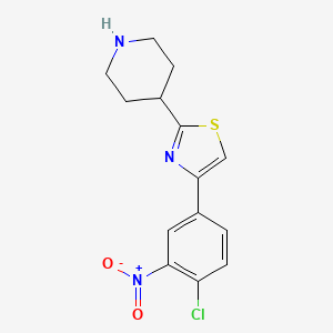 molecular formula C14H14ClN3O2S B1394355 4-[4-(4-Chloro-3-nitrophenyl)-1,3-thiazol-2-yl]piperidine CAS No. 1216398-85-4