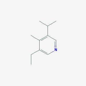 molecular formula C11H17N B139436 Pyridine, 3-ethyl-4-methyl-5-(1-methylethyl)-(9CI) CAS No. 131666-16-5