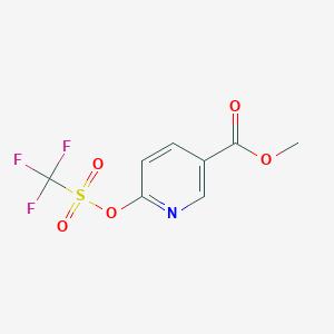 molecular formula C8H6F3NO5S B13943620 Methyl 6-(trifluoromethylsulphonyloxy)nicotinate 