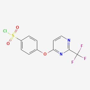 molecular formula C11H6ClF3N2O3S B1394364 4-{[2-(Trifluoromethyl)pyrimidin-4-yl]oxy}benzenesulphonyl chloride CAS No. 1215542-63-4