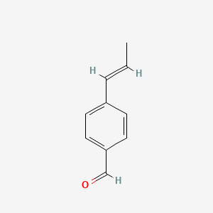 molecular formula C10H10O B13943661 Benzaldehyde, 4-(1E)-1-propenyl- 