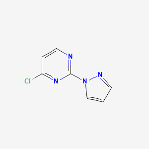 molecular formula C7H5ClN4 B13943662 4-Chloro-2-(1H-pyrazol-1-YL)pyrimidine 