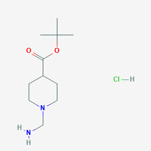 molecular formula C11H23ClN2O2 B13943675 Tert-butyl 1-(aminomethyl)piperidine-4-carboxylate;hydrochloride 