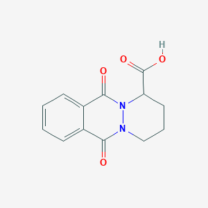 molecular formula C13H12N2O4 B13943680 1,2,3,4,6,11-Hexahydro-6,11-dioxopyridazino[1,2-b]phthalazine-1-carboxylic acid CAS No. 32692-32-3