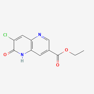 molecular formula C11H9ClN2O3 B13943694 Ethyl 7-chloro-6-oxo-5,6-dihydro-1,5-naphthyridine-3-carboxylate 