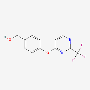 molecular formula C12H9F3N2O2 B1394371 (4{[2-(Trifluoromethyl)pyrimidin-4-yl]oxy}phenyl)methanol CAS No. 1215662-44-4