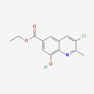 molecular formula C13H12ClNO3 B13943711 Ethyl 3-chloro-8-hydroxy-2-methyl-6-quinolinecarboxylate 