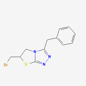 molecular formula C12H12BrN3S B13943719 3-Benzyl-6-bromomethyl-5,6-dihydro-thiazolo[2,3-c][1,2,4]triazole 